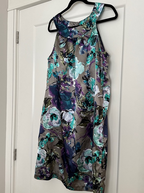Denver Hayes Dresses & Skirts - Denver Hayes Teal, Purple & Gray Floral Halter Mini Dress